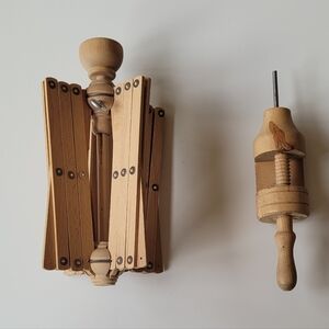 Vintage Swedish Wooden Umbrella Yarn Winder or Swift with clamp.